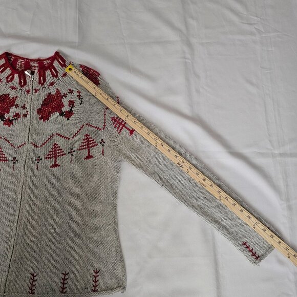 Villager Sport Liz Claiborne Angora Full Zip Cardigan Christmas Sweater Size XL - Picture 12 of 13